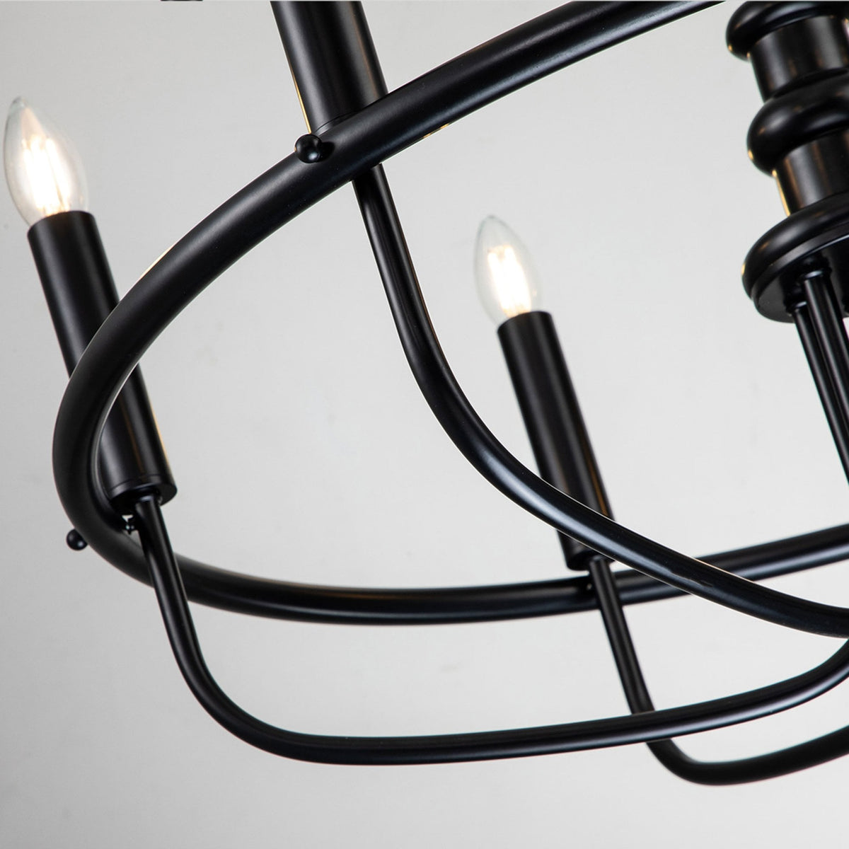 Capitol Hill Six Arm Chandelier Pendant in Black