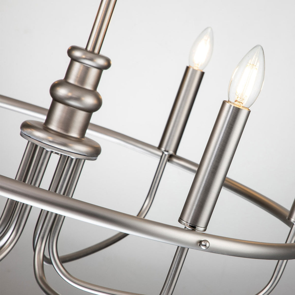 Capitol Hill Six Arm Chandelier Pendant in Brushed Nickel
