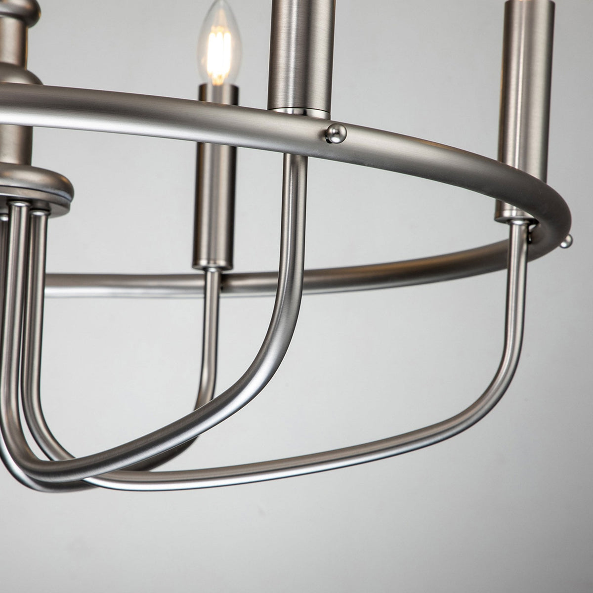 Capitol Hill Six Arm Chandelier Pendant in Brushed Nickel