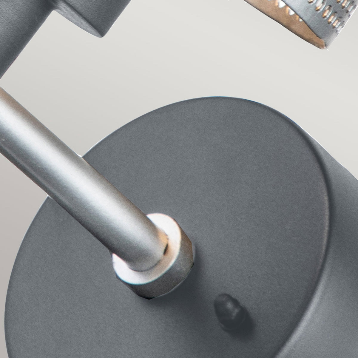 Saturne Coastal IP44 Exterior Wall Light in Grey with Silver Mesh Diffuser