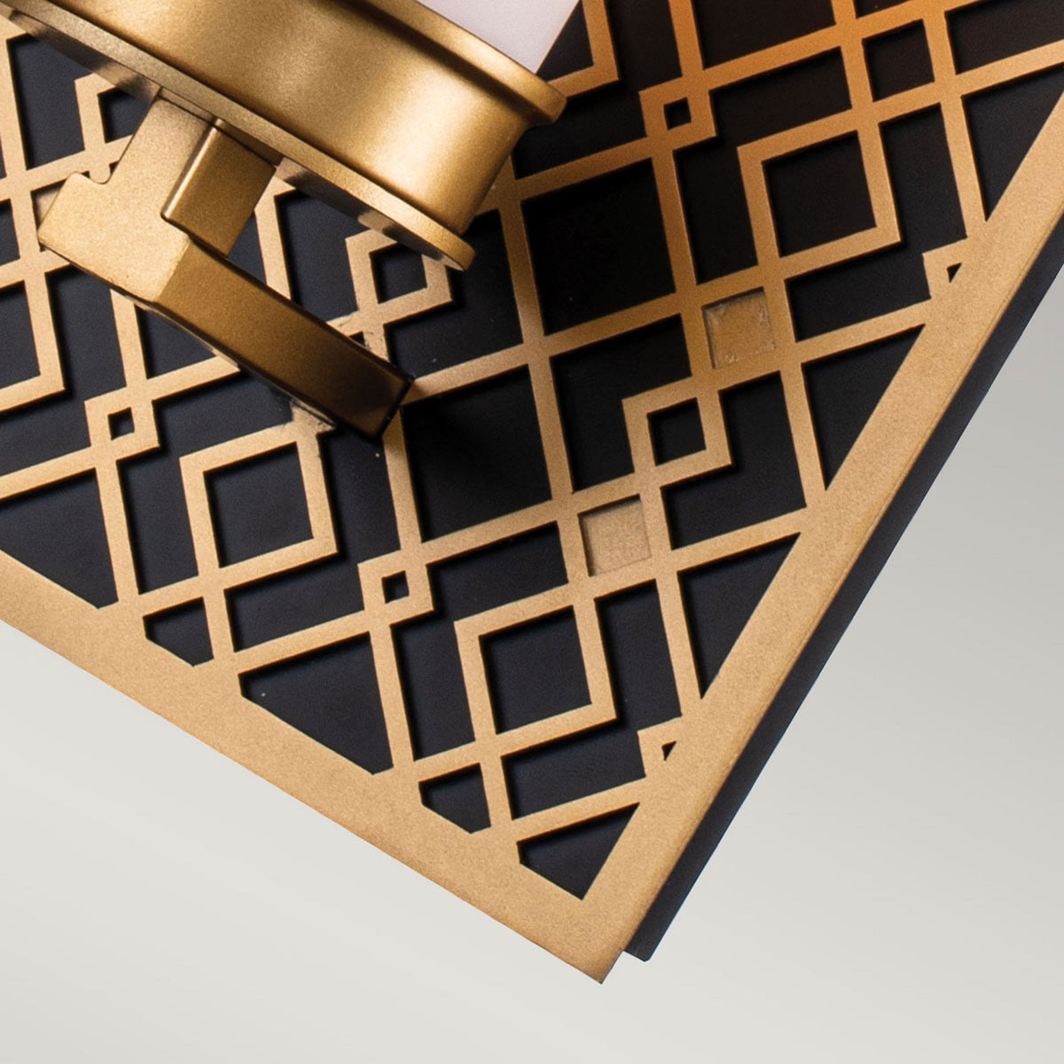 Ziggy Single IP44 Wall Light in Gold and Black with White Opal Glass Diffuser