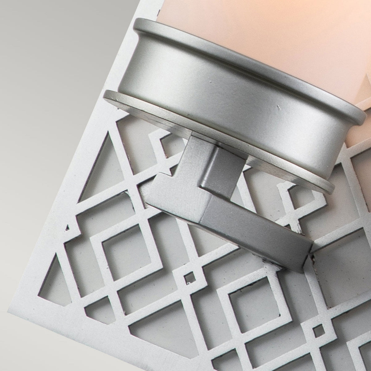 Ziggy Single IP44 Wall Light in Silver with White Opal Glass Diffuser