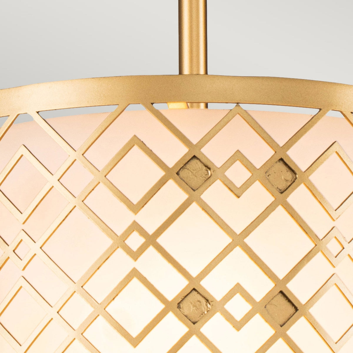 Ziggy Small Duo Mount Pendant or Semi Flush in Gold with White Opal Glass Diffuser