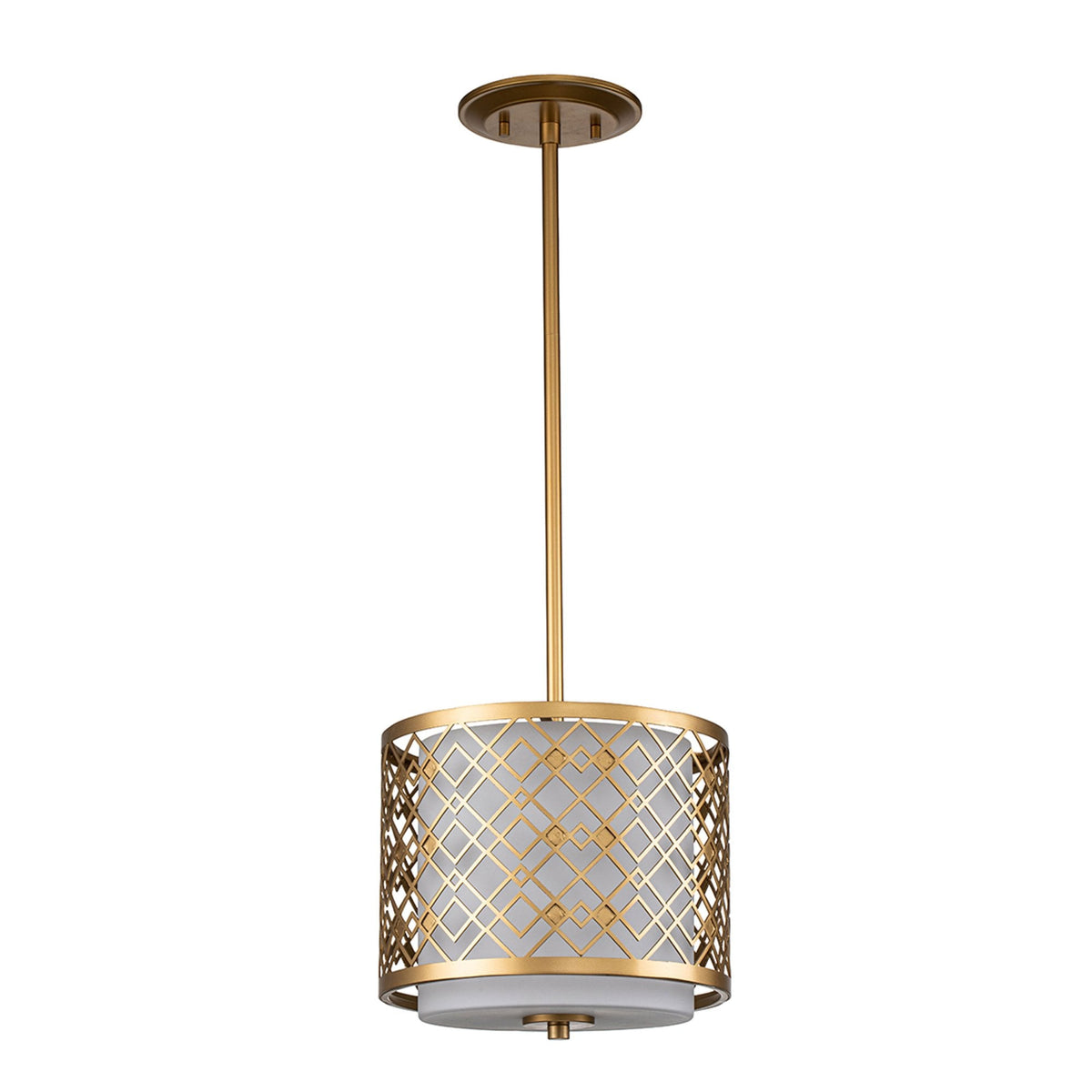 Ziggy Small Duo Mount Pendant or Semi Flush in Gold with White Opal Glass Diffuser