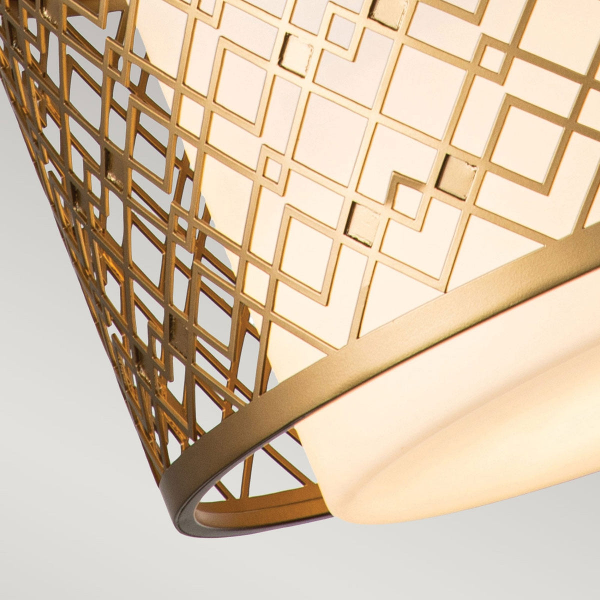 Ziggy Medium Duo Mount Pendant or Semi Flush in Gold with White Opal Glass Diffuser