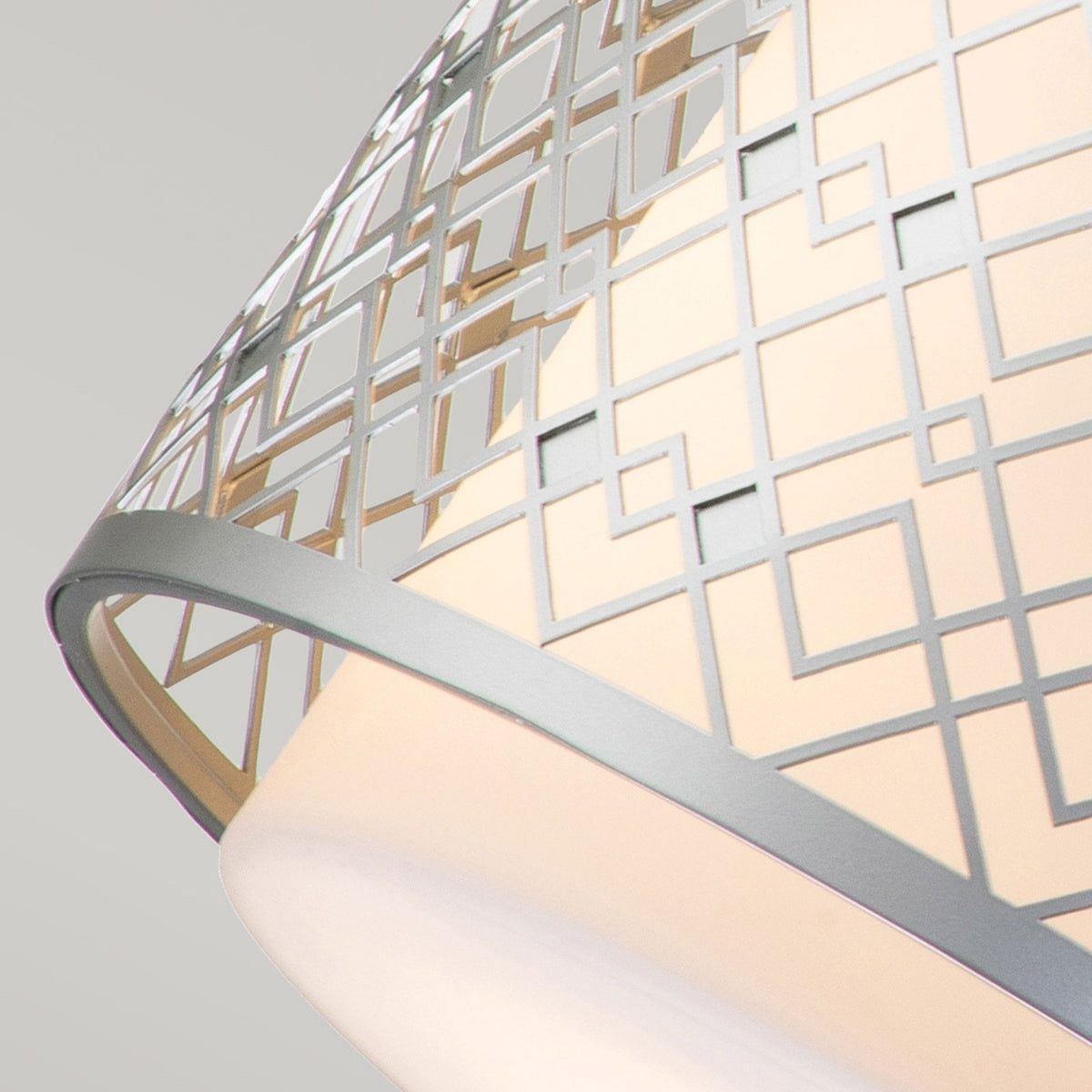 Ziggy Medium Duo Mount Pendant or Semi Flush in Silver with White Opal Glass Diffuser