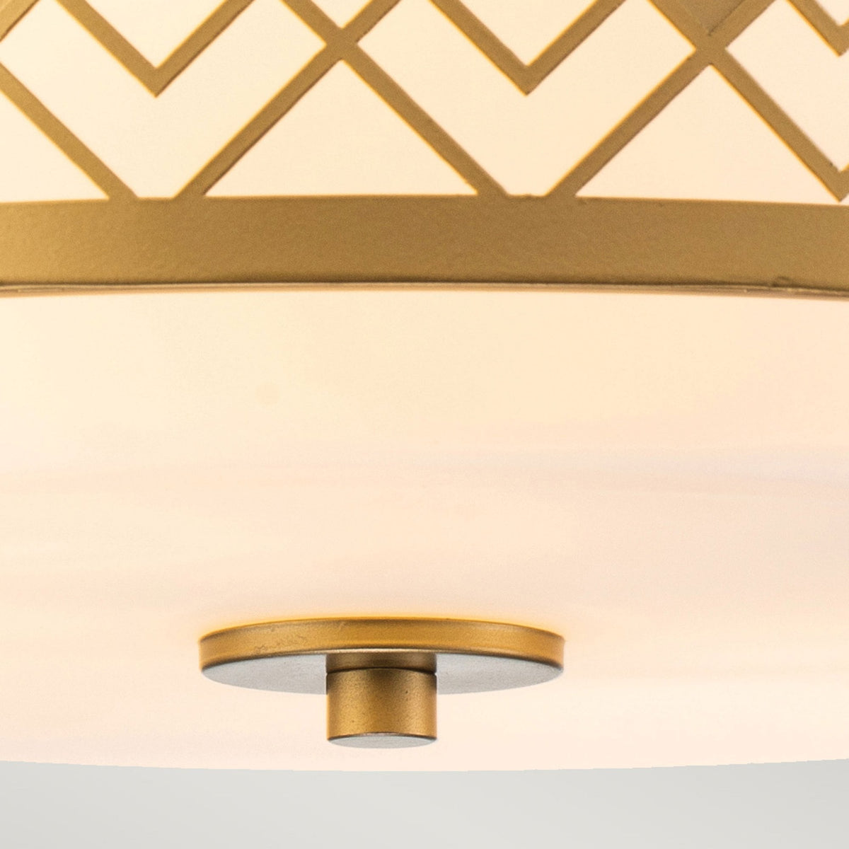 Ziggy Medium Flush in Gold with White Opal Glass Diffuser