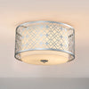 Ziggy Medium Flush in Silver with White Opal Glass Diffuser
