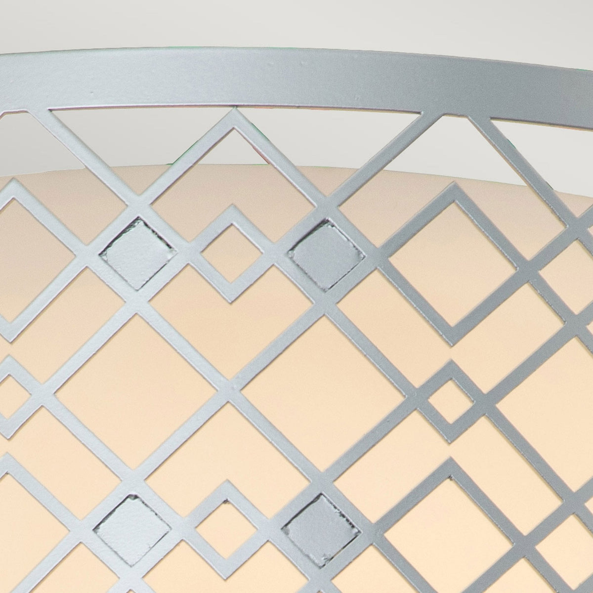 Ziggy Medium Flush in Silver with White Opal Glass Diffuser