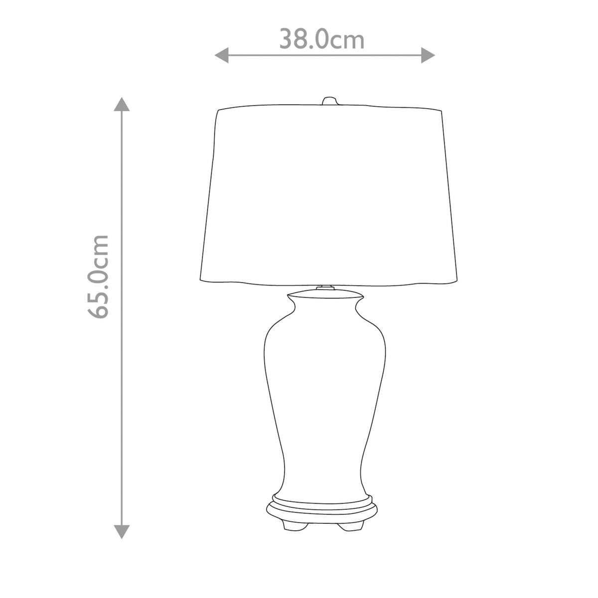 Ying Table Lamp with Blue and White Coloured Porcelain & White Shade