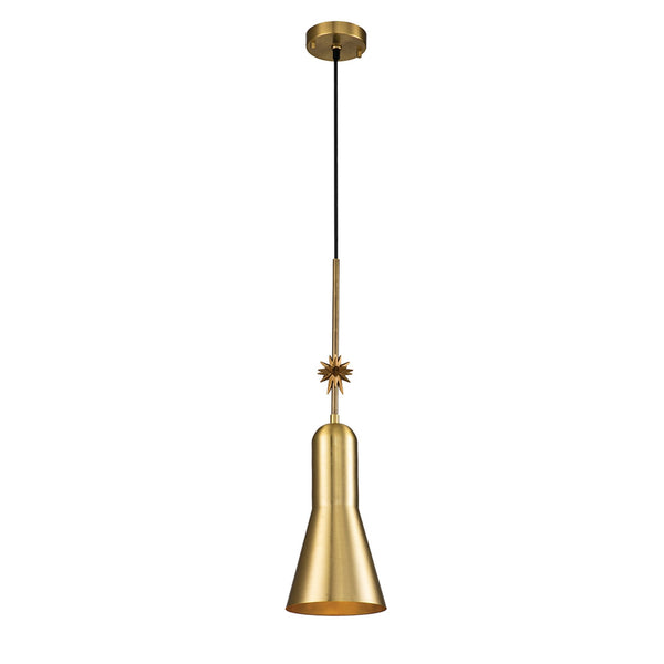 Etoile Medium Pendant in Aged Brass and Gold Leaf