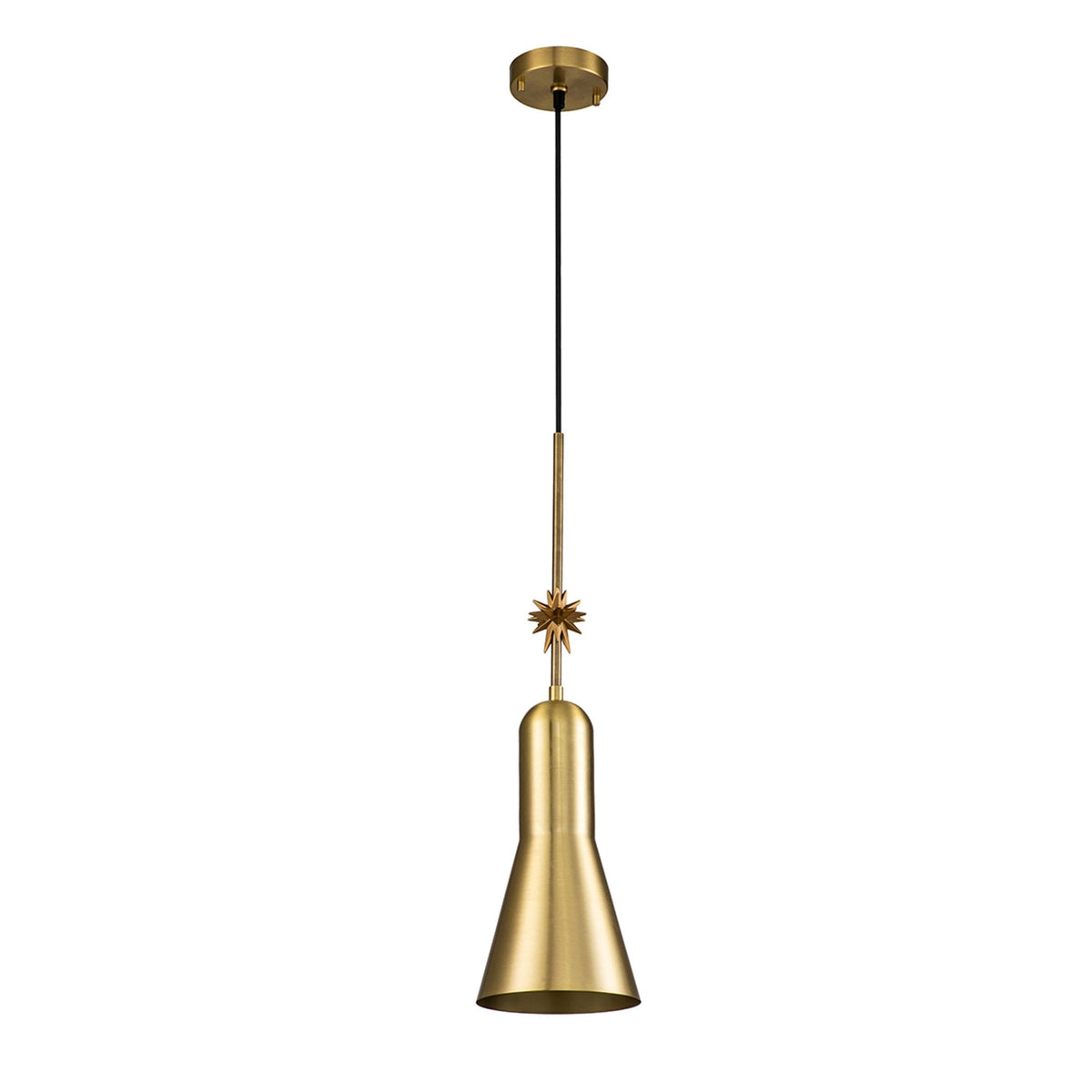 Etoile Medium Pendant in Aged Brass and Gold Leaf
