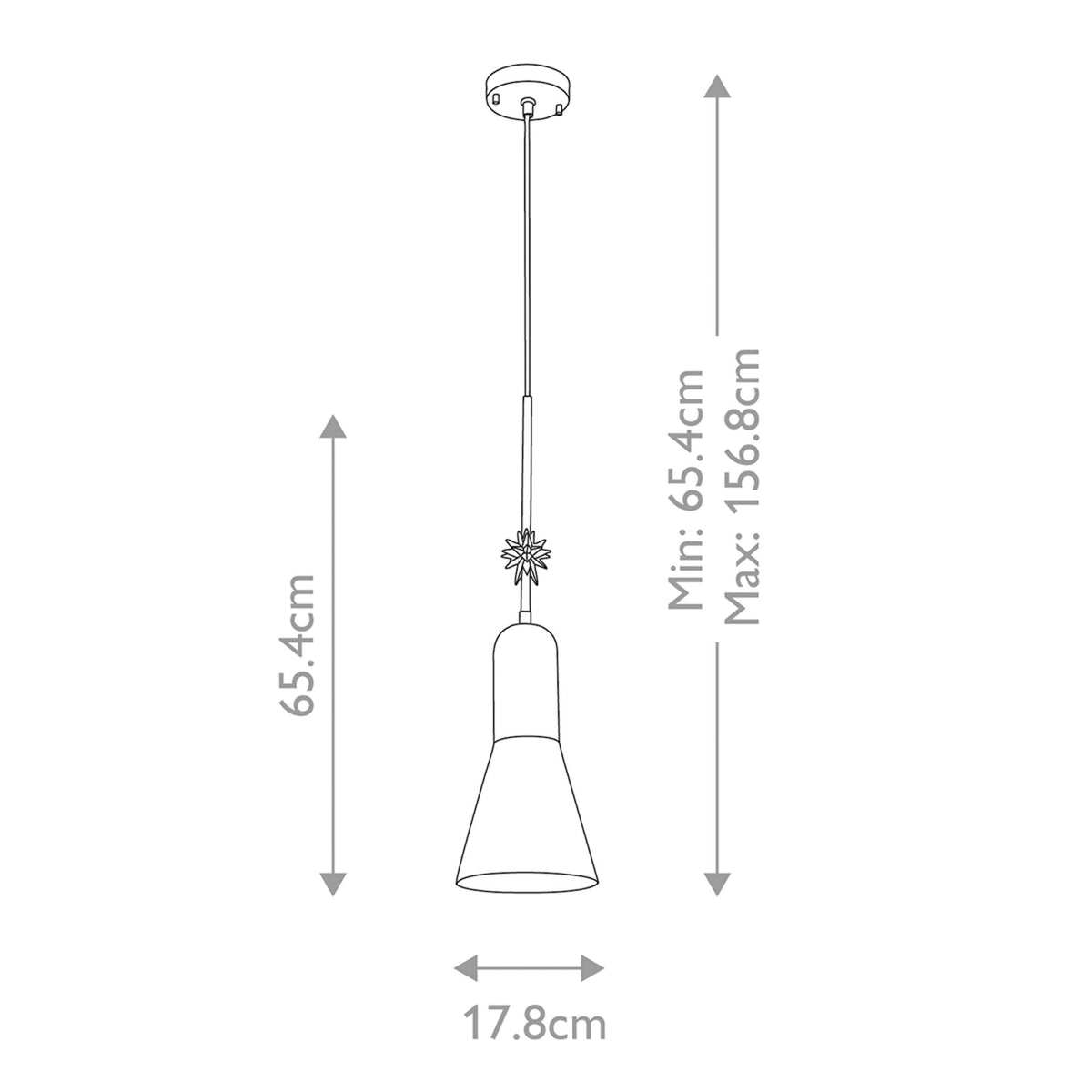 Etoile Medium Pendant in Matte Black and Gold Leaf