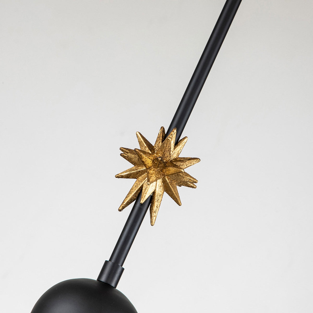 Etoile Medium Pendant in Matte Black and Gold Leaf