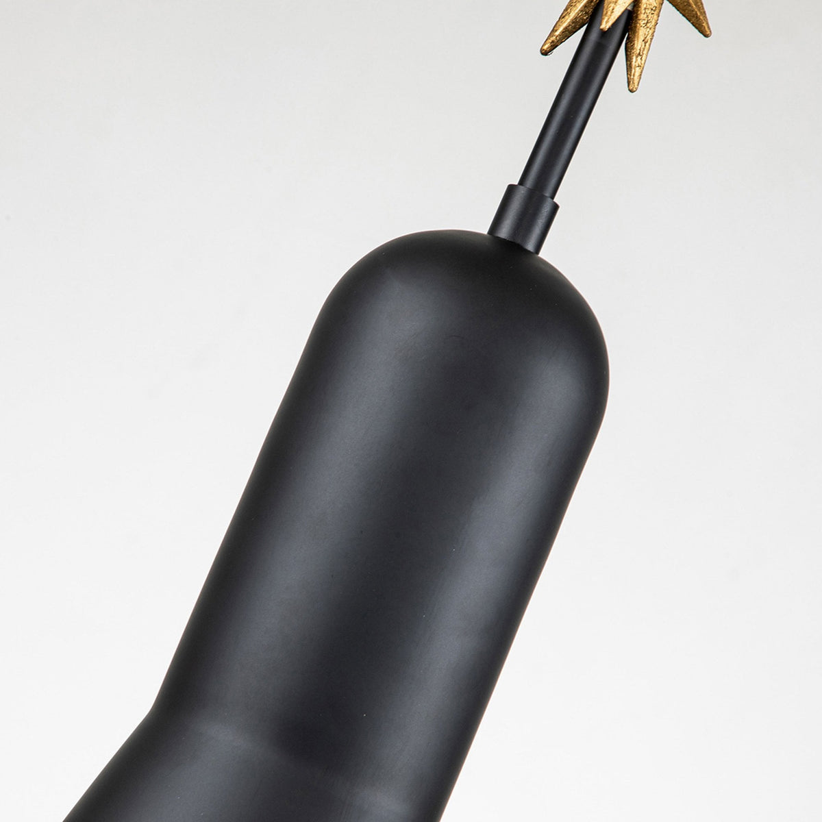 Etoile Medium Pendant in Matte Black and Gold Leaf