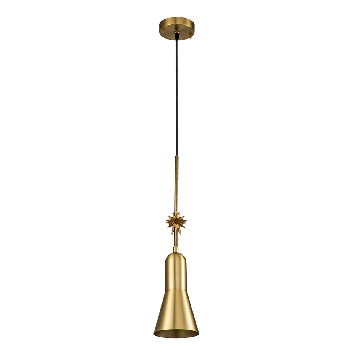 Etoile Small Pendant in Aged Brass and Gold Leaf