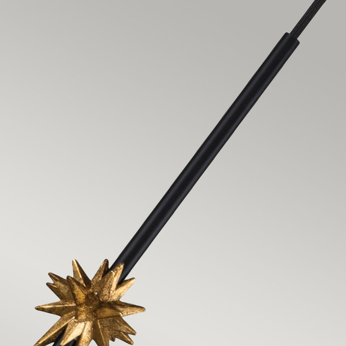 Etoile Small Pendant in Matte Black and Gold Leaf