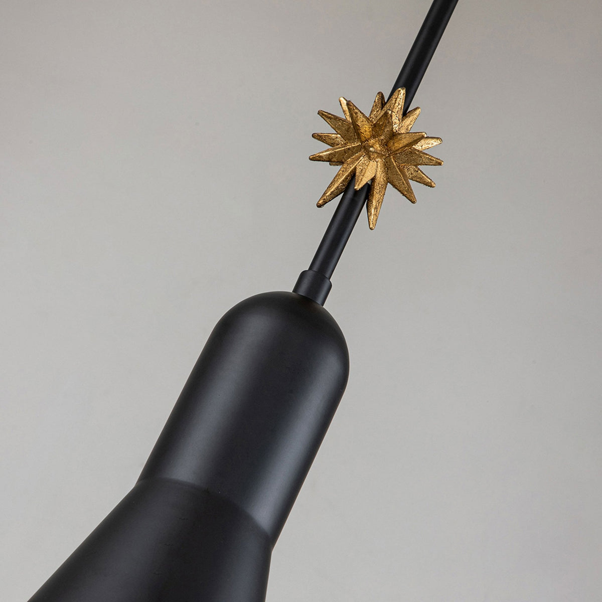 Etoile Small Pendant in Matte Black and Gold Leaf