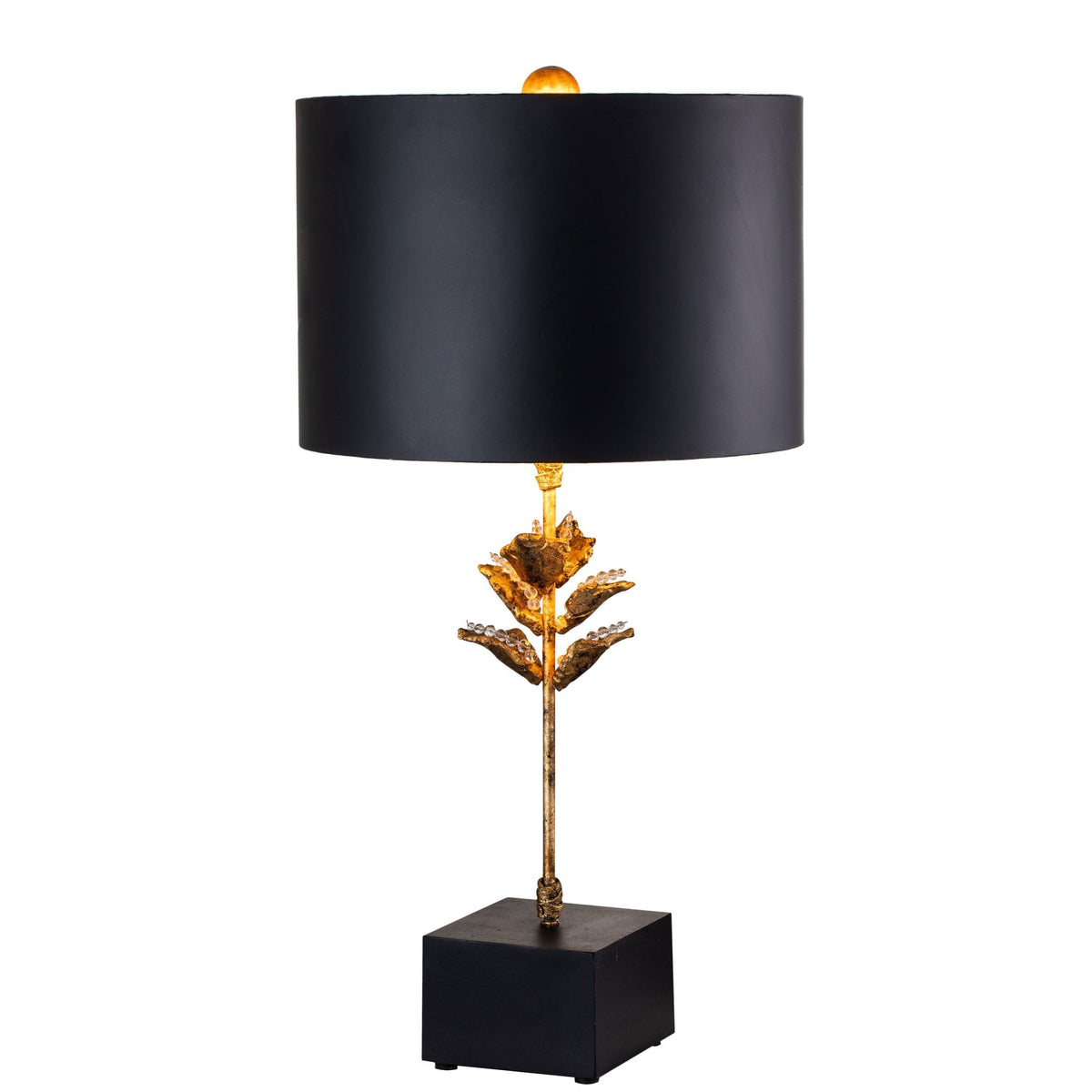 Camilia Table Lamp in Antique Gold and Black