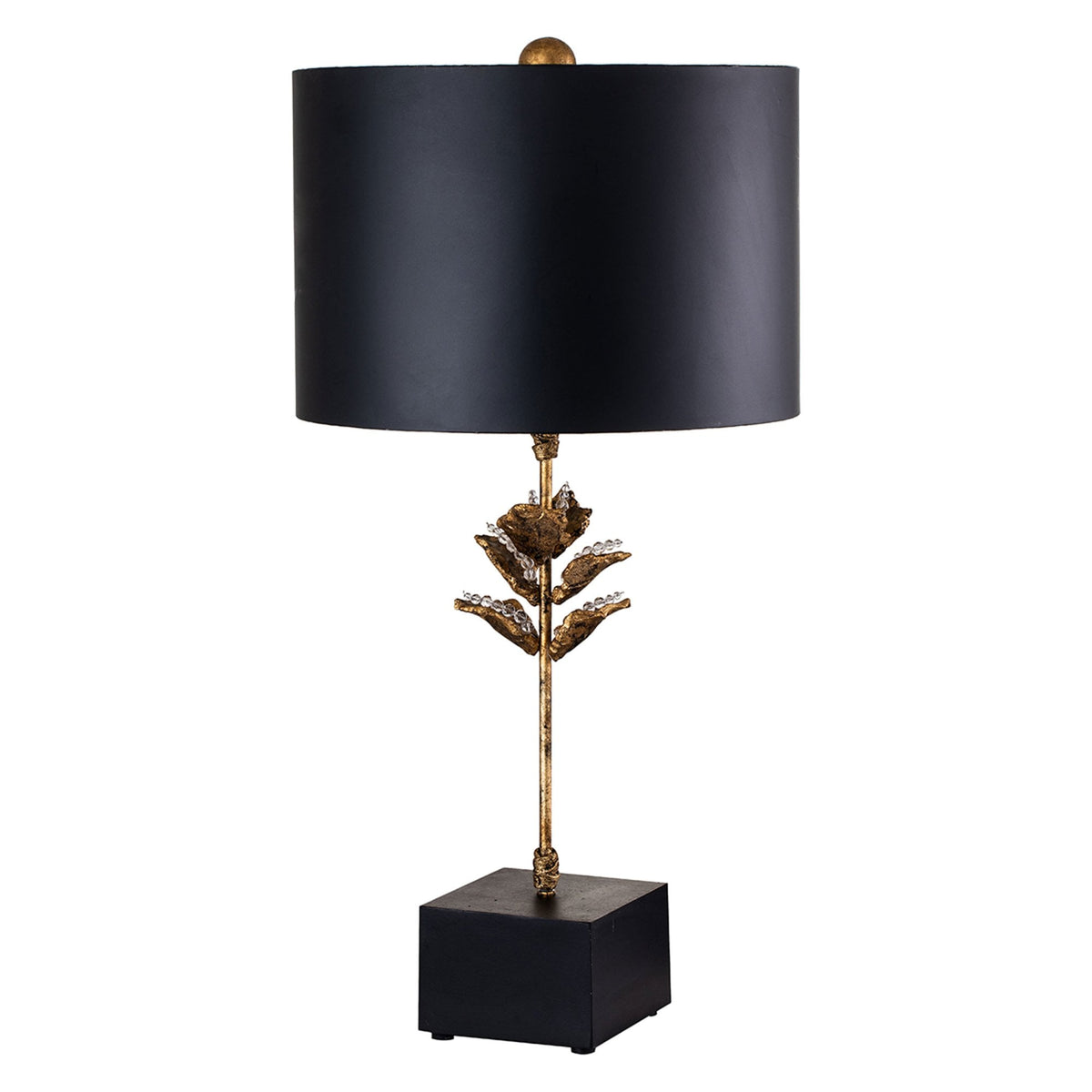 Camilia Table Lamp in Antique Gold and Black
