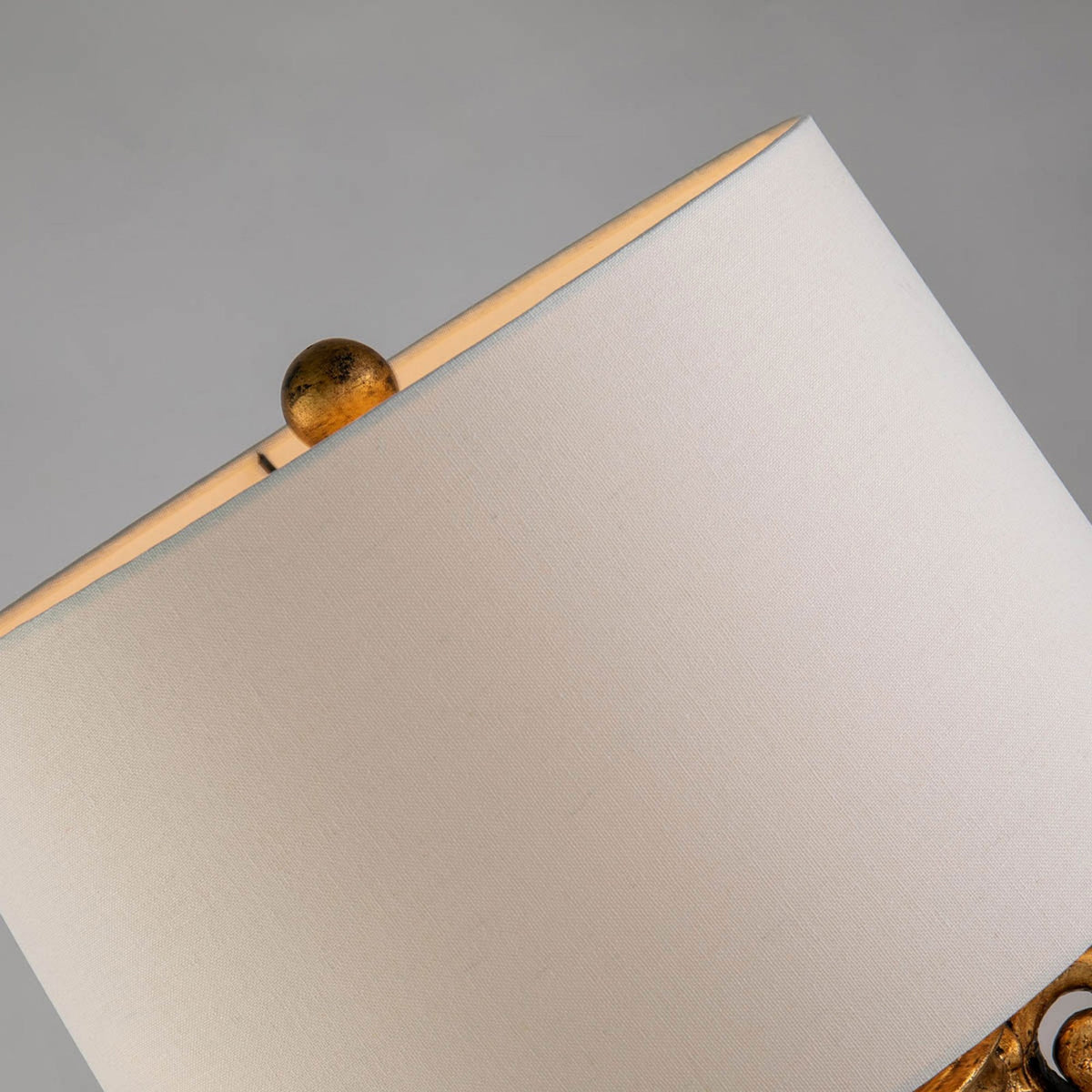 Gallier Table Lamp in Black and Gold with a White Shade