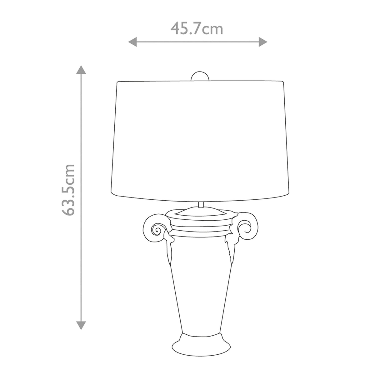 Gallier Table Lamp in Black and Gold with a White Shade
