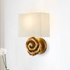 Swirl Large Wall Light in an Antiqued Gold Leaf Finish with Linen Shade