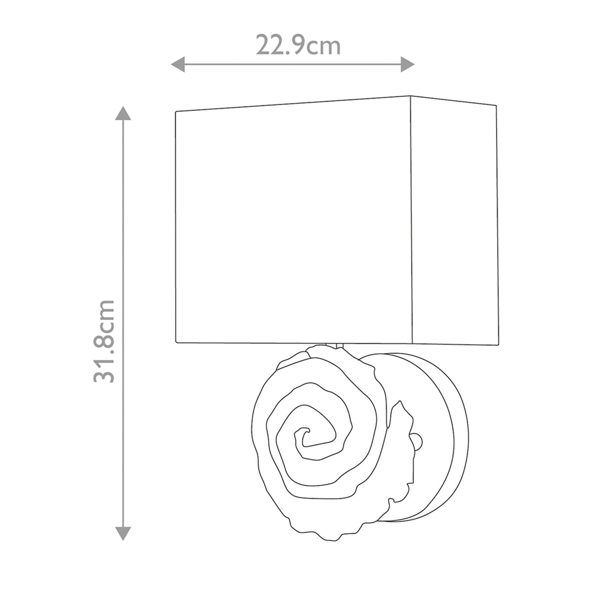 Swirl Large Wall Light in an Antiqued Gold Leaf Finish with Linen Shade