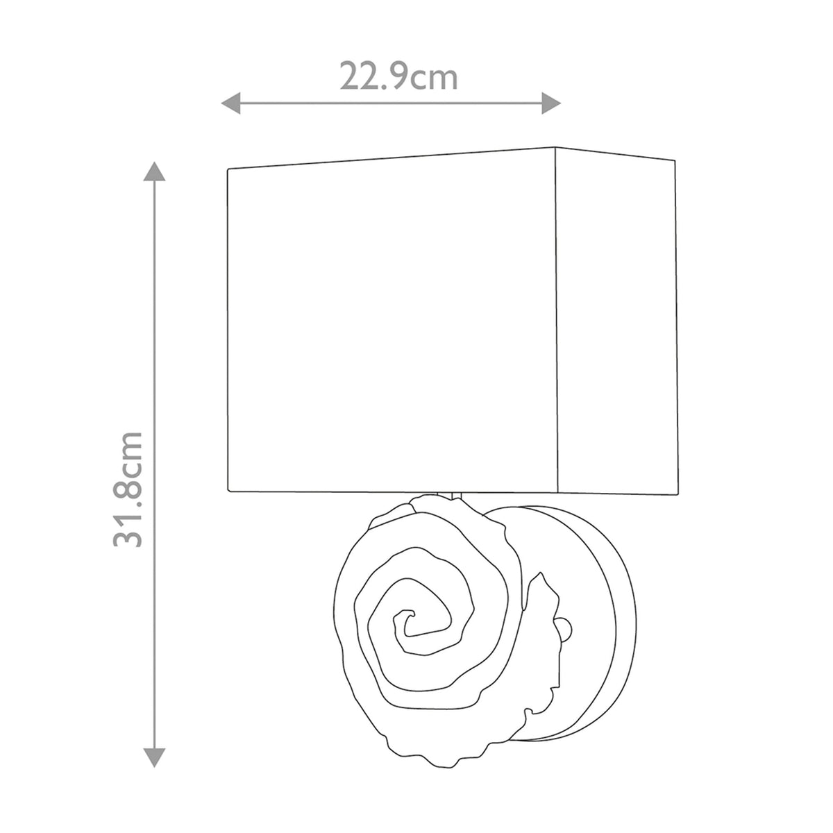 Swirl Large Wall Light in an Antiqued Bone White Finish with Linen Shade