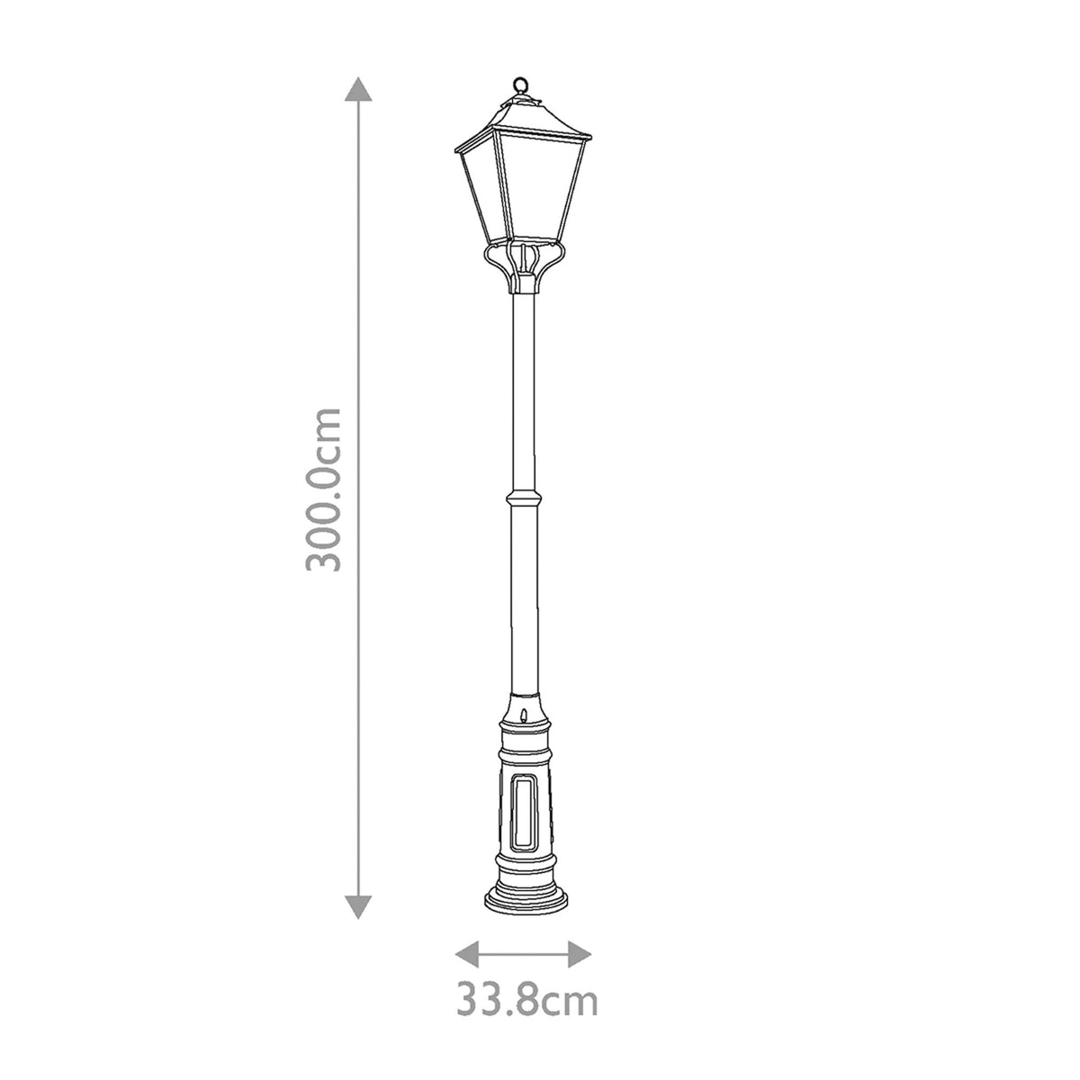 Galena 4 Light Lamp Post in Sable Finish with Seeded Glass Panes