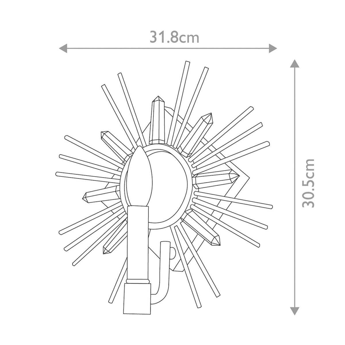 Sun King Wall Light in a Gold Leaf Finish with Cut Glass Crystals
