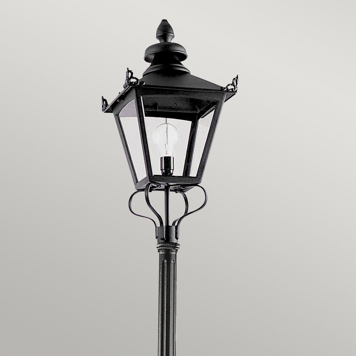 Grampian Lamp Post Victorian Style Lantern in Black