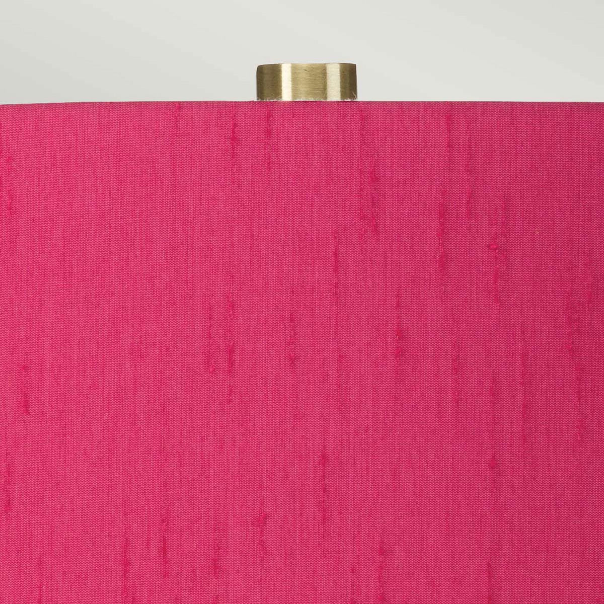 Isla Table Lamp in White with Aged Brass Metalwork and Cranberry Pink Shade
