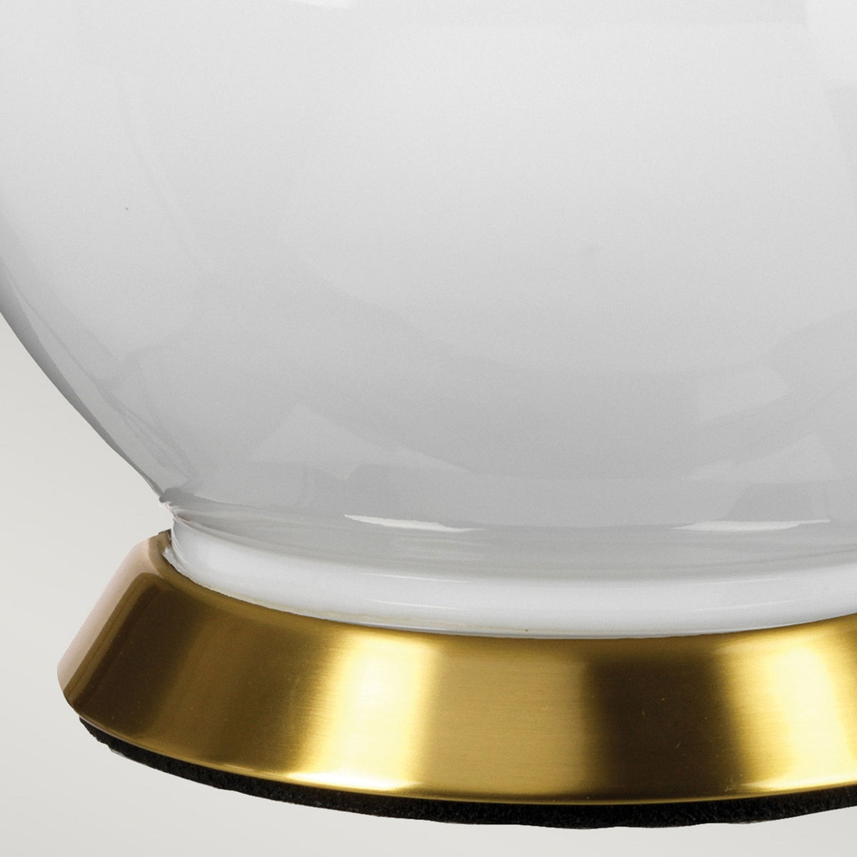 Isla Table Lamp in White with Aged Brass Metalwork and Okra Green Shade