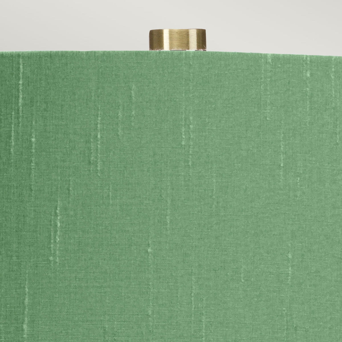 Isla Table Lamp in White with Aged Brass Metalwork and Okra Green Shade