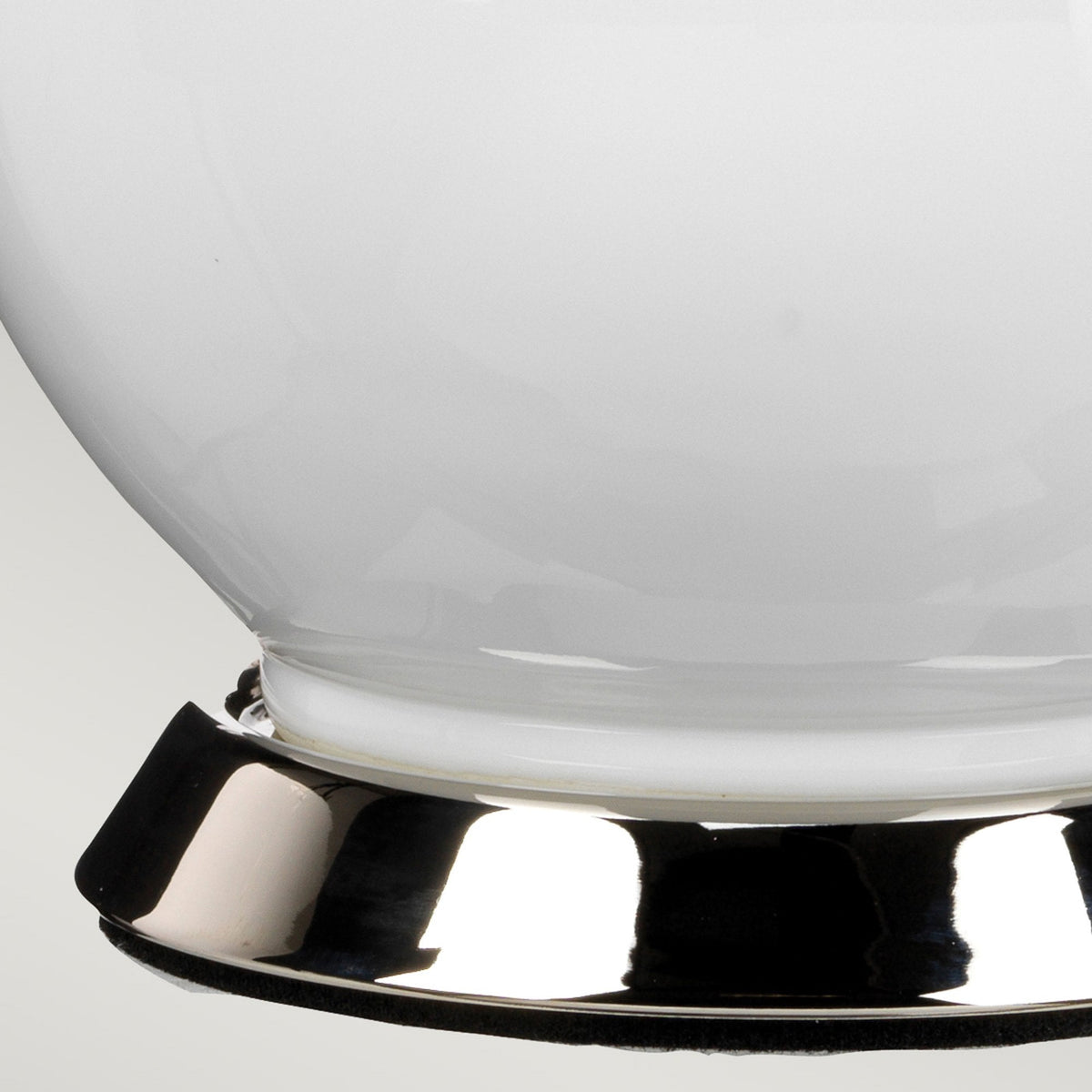 Isla Table Lamp in White with Polished Nickel Metalwork and Liberty Blue Shade