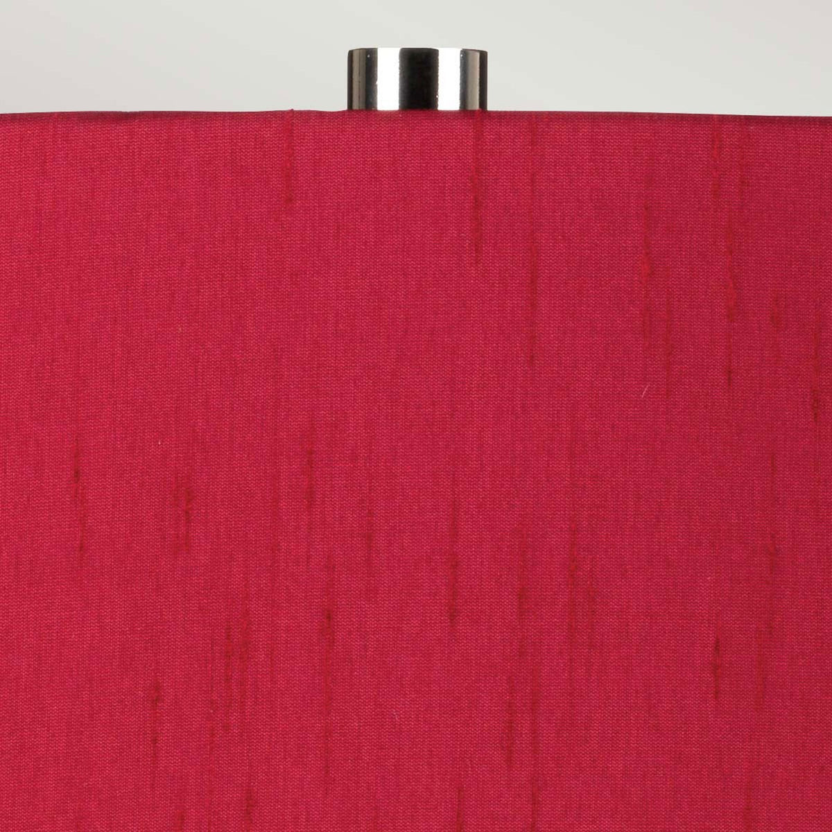 Isla Table Lamp in White with Polished Nickel Metalwork and Beetroot Red Shade