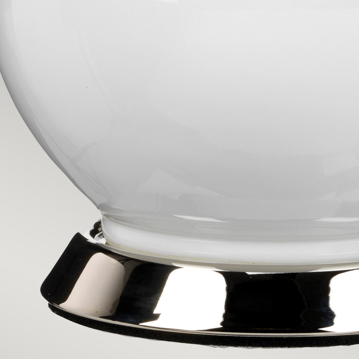 Isla Table Lamp in White with Polished Nickel Metalwork and Mallard Teal Shade