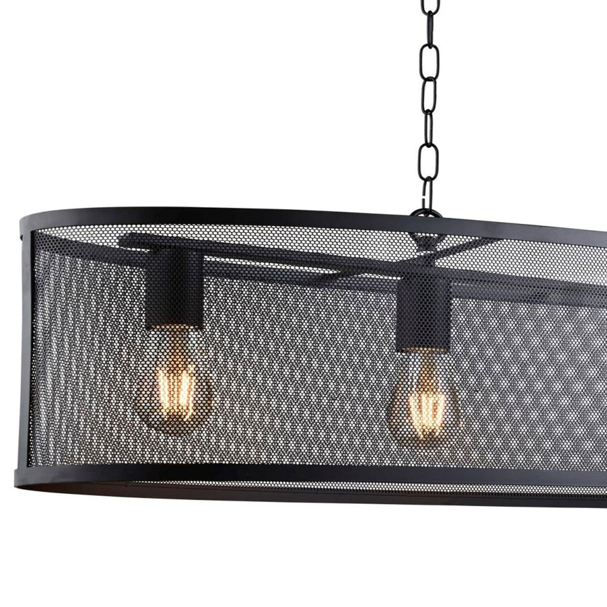 Fishnet 4 Light Oval Pendant In Matt Black