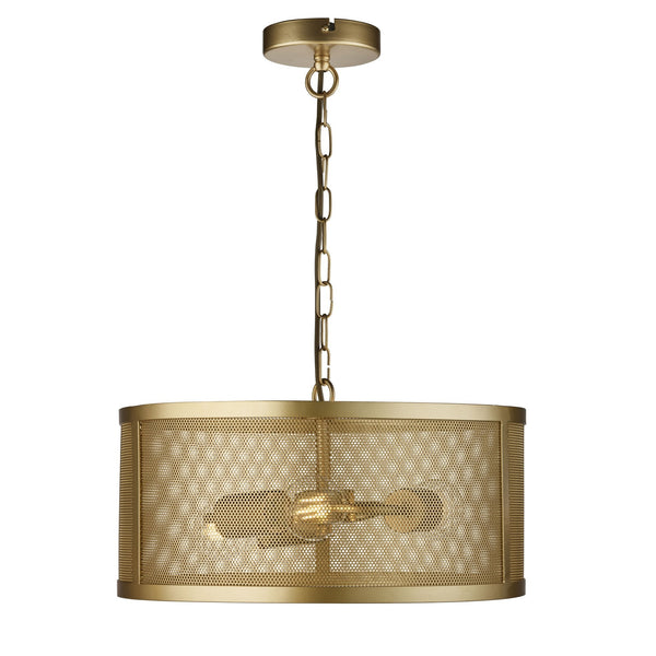 Fishnet 3 Light Pendant In Matt Gold