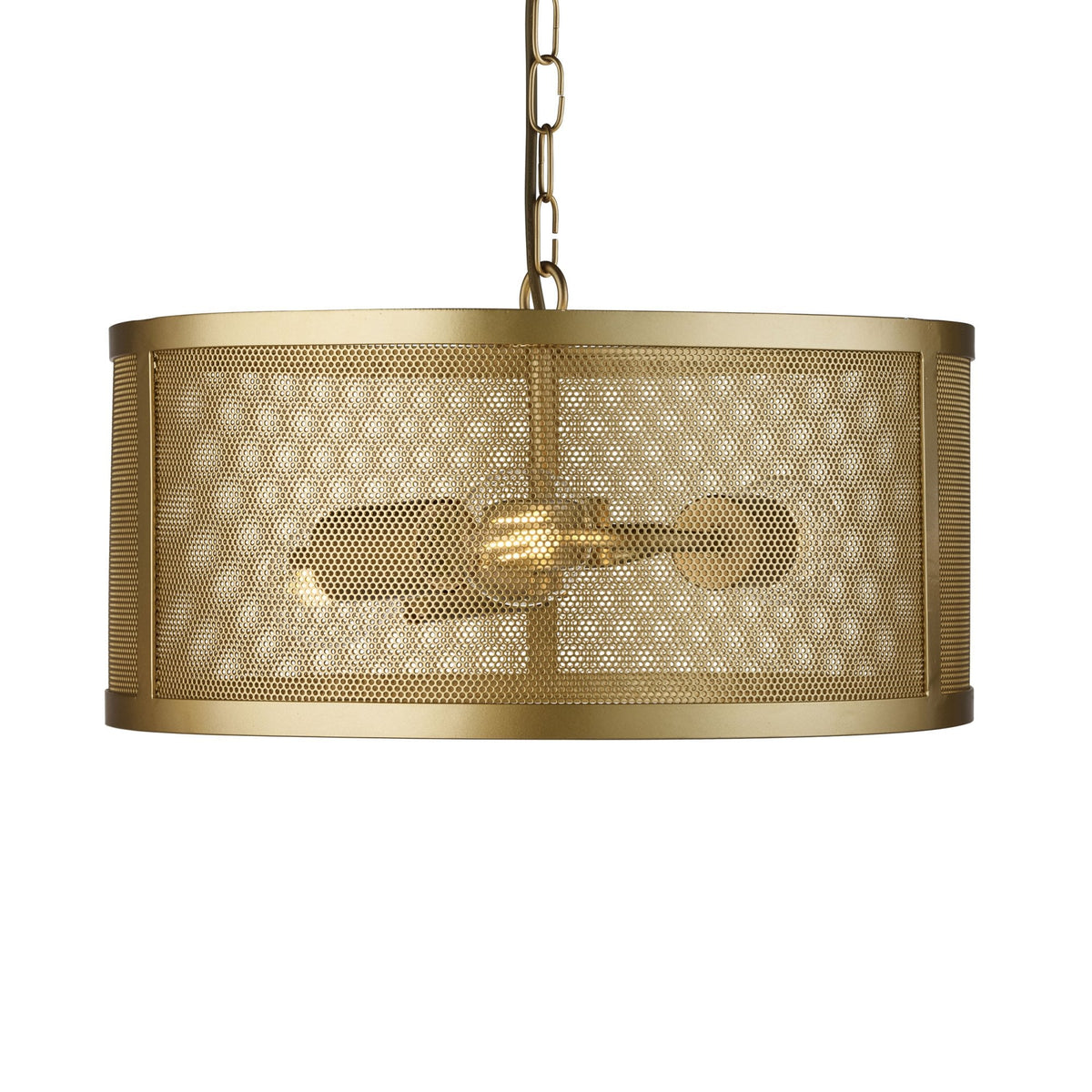 Fishnet 3 Light Pendant In Matt Gold