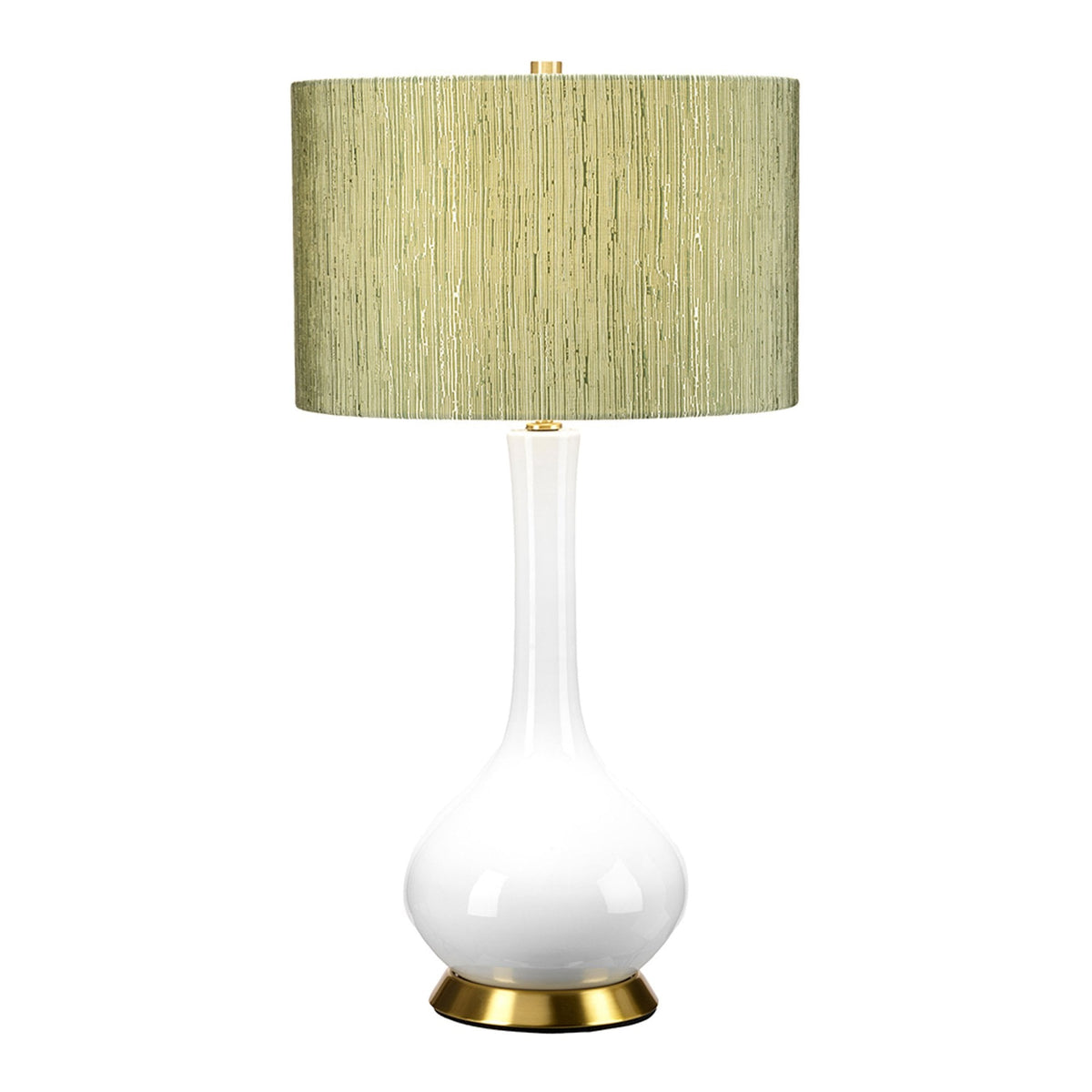 Milo Table Lamp with Aged Brass Metalwork and Reflection Thyme Pattern Shade