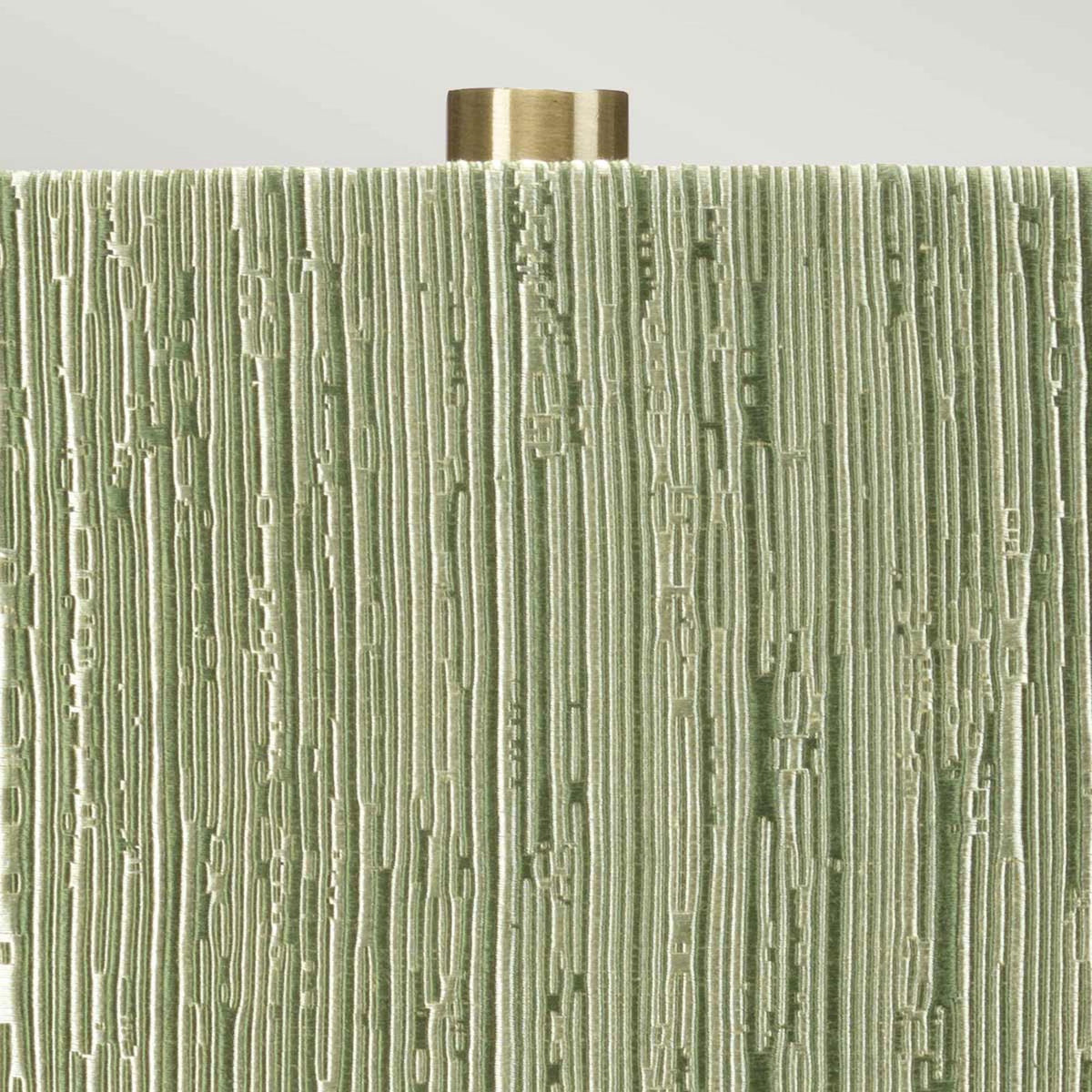 Milo Table Lamp with Aged Brass Metalwork and Reflection Thyme Pattern Shade