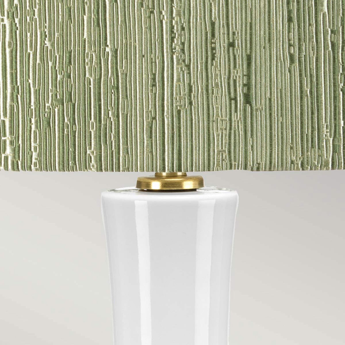 Milo Table Lamp with Aged Brass Metalwork and Reflection Thyme Pattern Shade