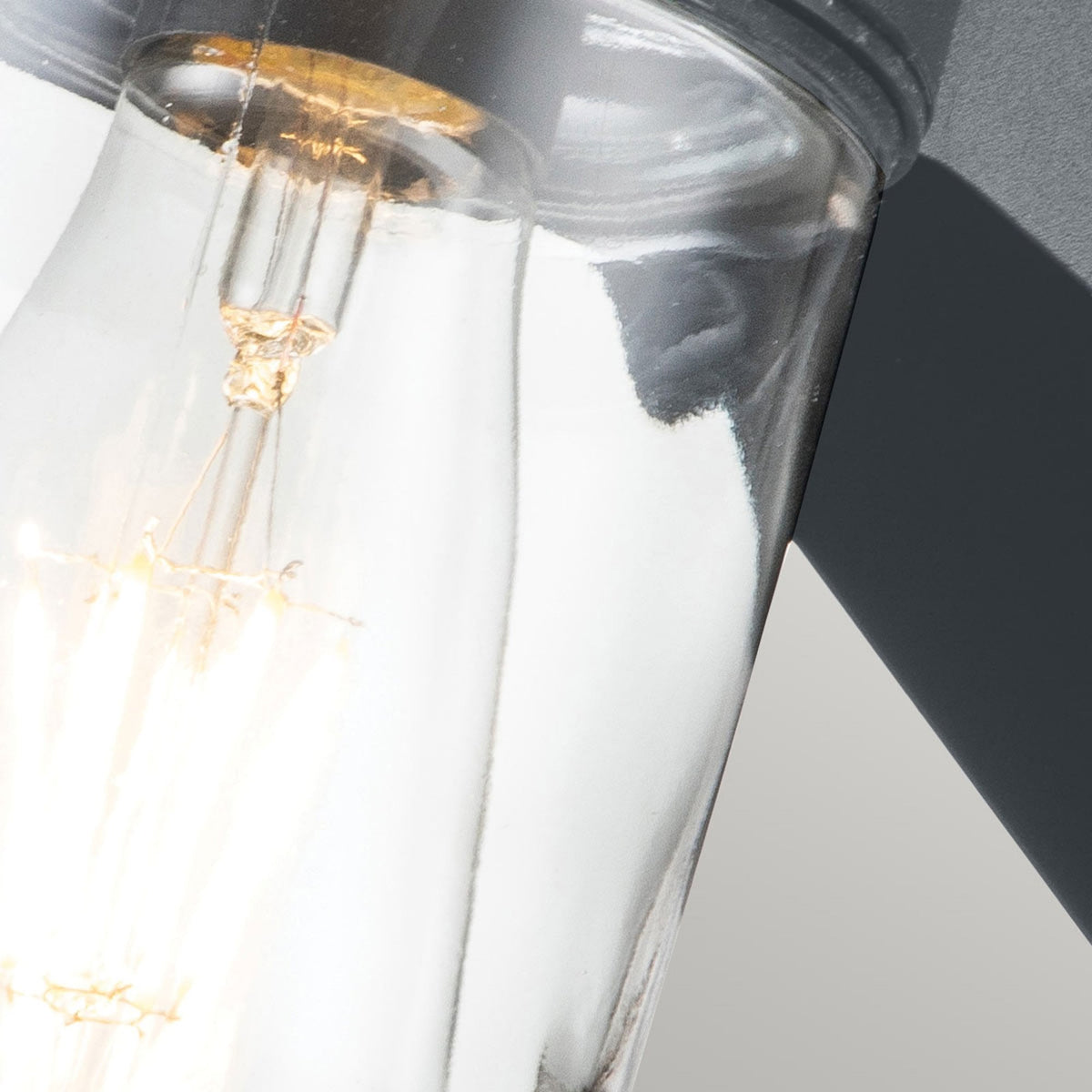 Portofino Coastal Wall Light in Grey with Clear Glass Shade