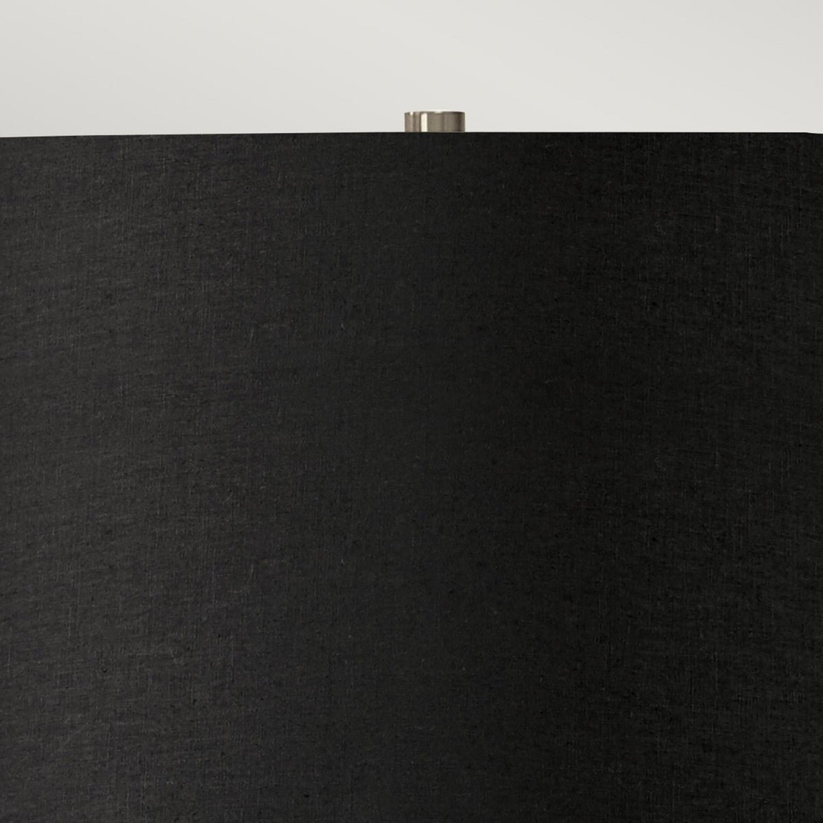 Ripple Table Lamp in White with a Black Faux Linen Hard-Backed Shade