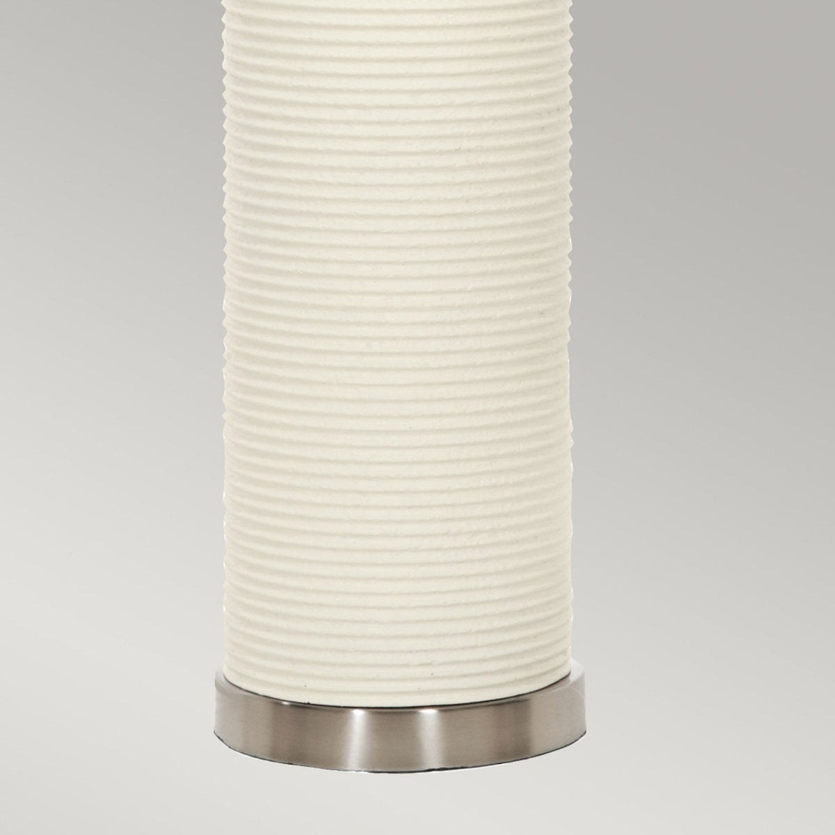 Ripple Table Lamp in White with a Black Faux Linen Hard-Backed Shade