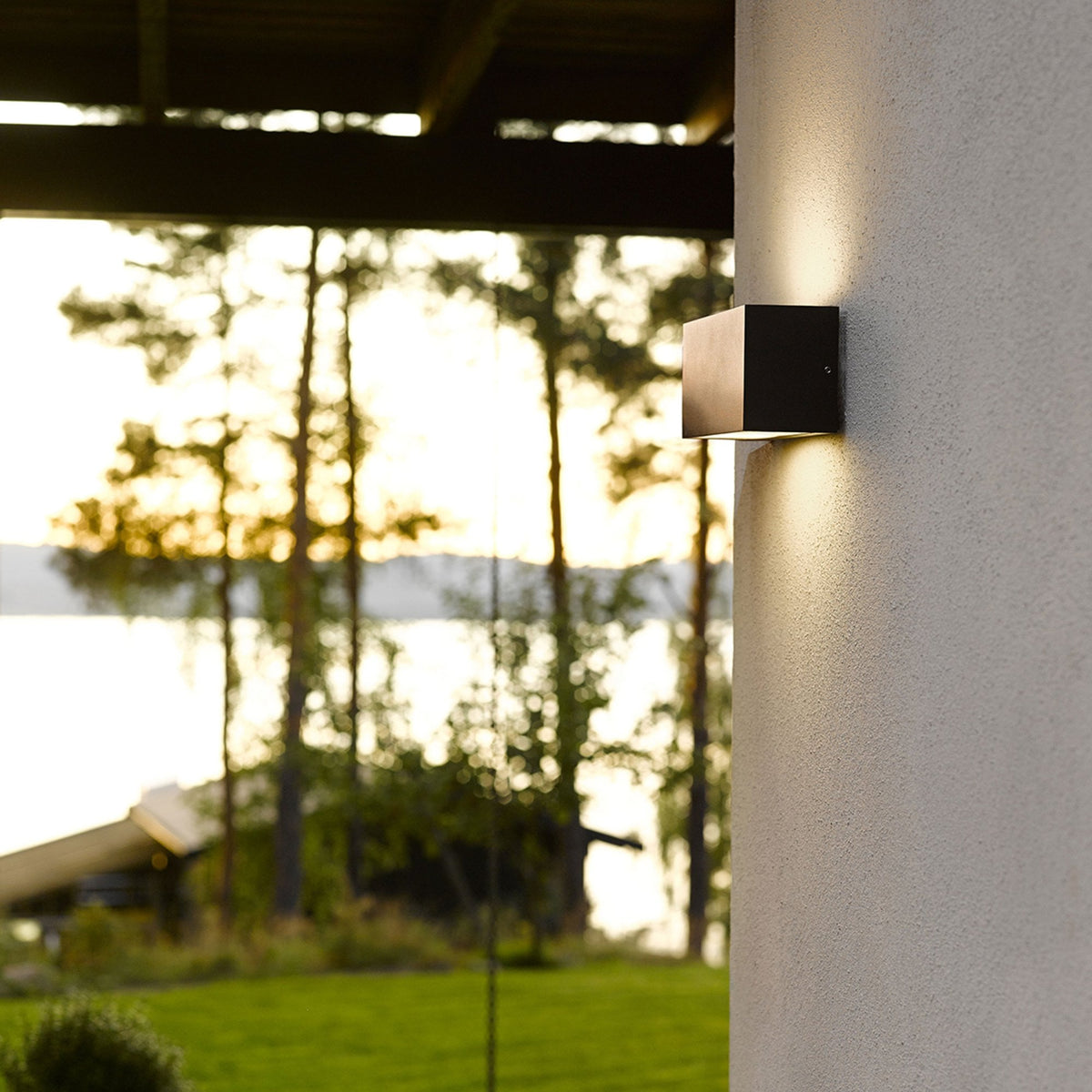 Asker Coastal IP65 Up and Down E27 Wall Light in Graphite