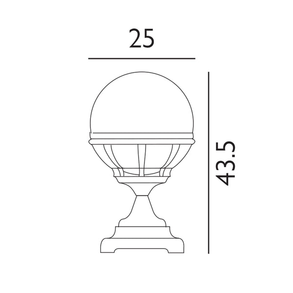 Bologna Coastal Pedestal Light in Black with Clear Dome