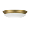 Brompton IP44 Flush Mount Ceiling Light in Brushed Brass with Frosted Diffuser